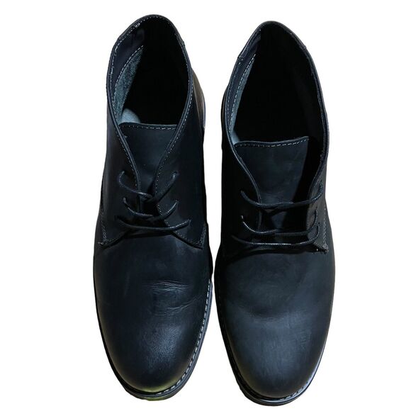 Nunn Bush Men’s 13 Black Leather Lancaster Plain Toe Chukka Boots Lace Up - Picture 10 of 11